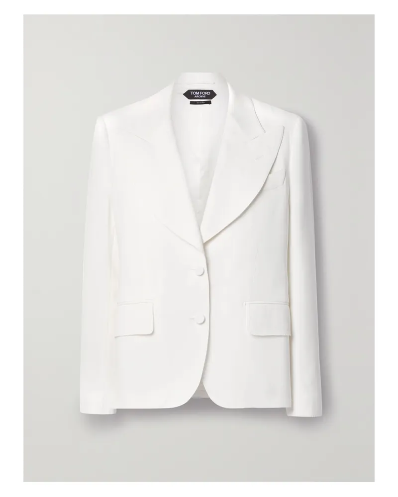 Tom Ford Blazer Aus Seiden-georgette - Weiß Weiß