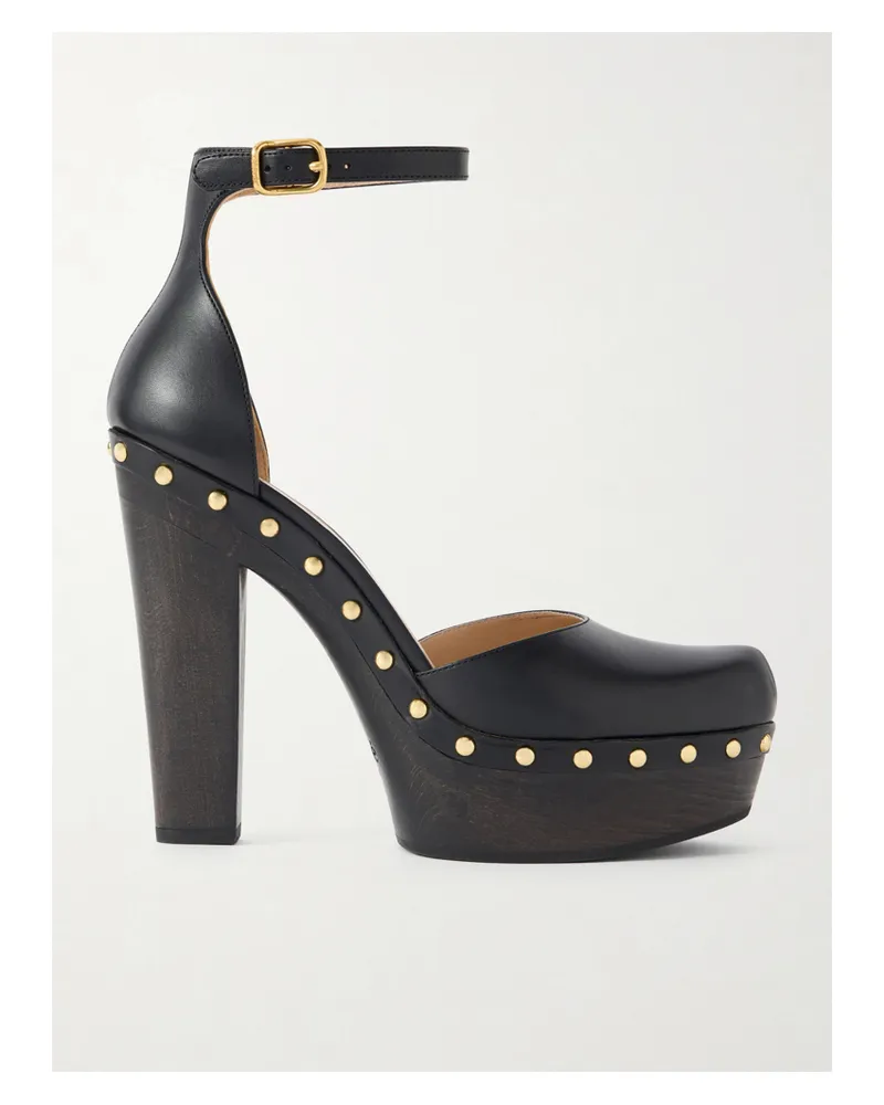 Chloé Lola Studded Leather Platform Pumps - Black Black