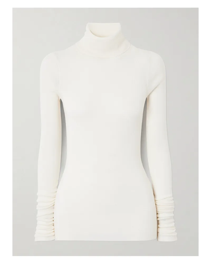 FRANKIE Shop Utica Pullover Aus Einer Woll-seidenmischung Mit Rollkragen - Elfenbein Elfenbein