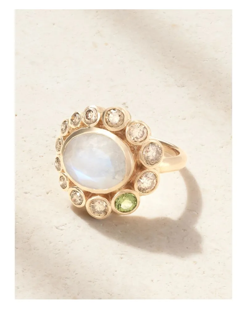 Pascale Monvoisin Jasmine Ring Aus 9 Karat Gold Mit Mehreren Steinen - Weiß Weiß