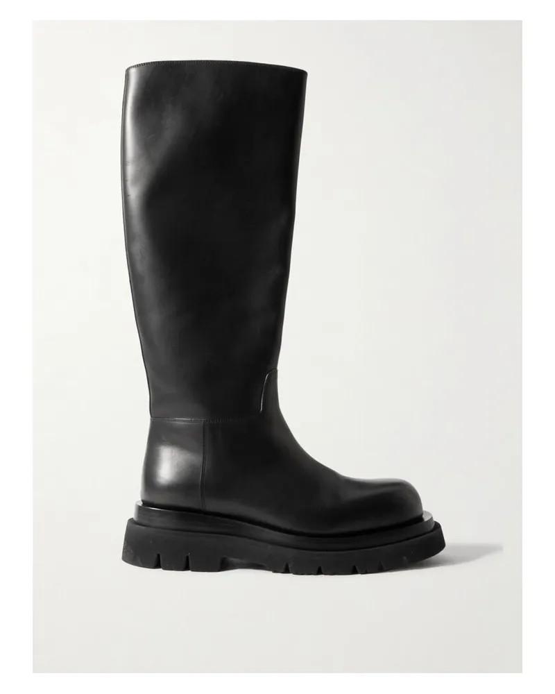 Bottega Veneta Shibuya Kniehohe Leder - Schwarz Schwarz