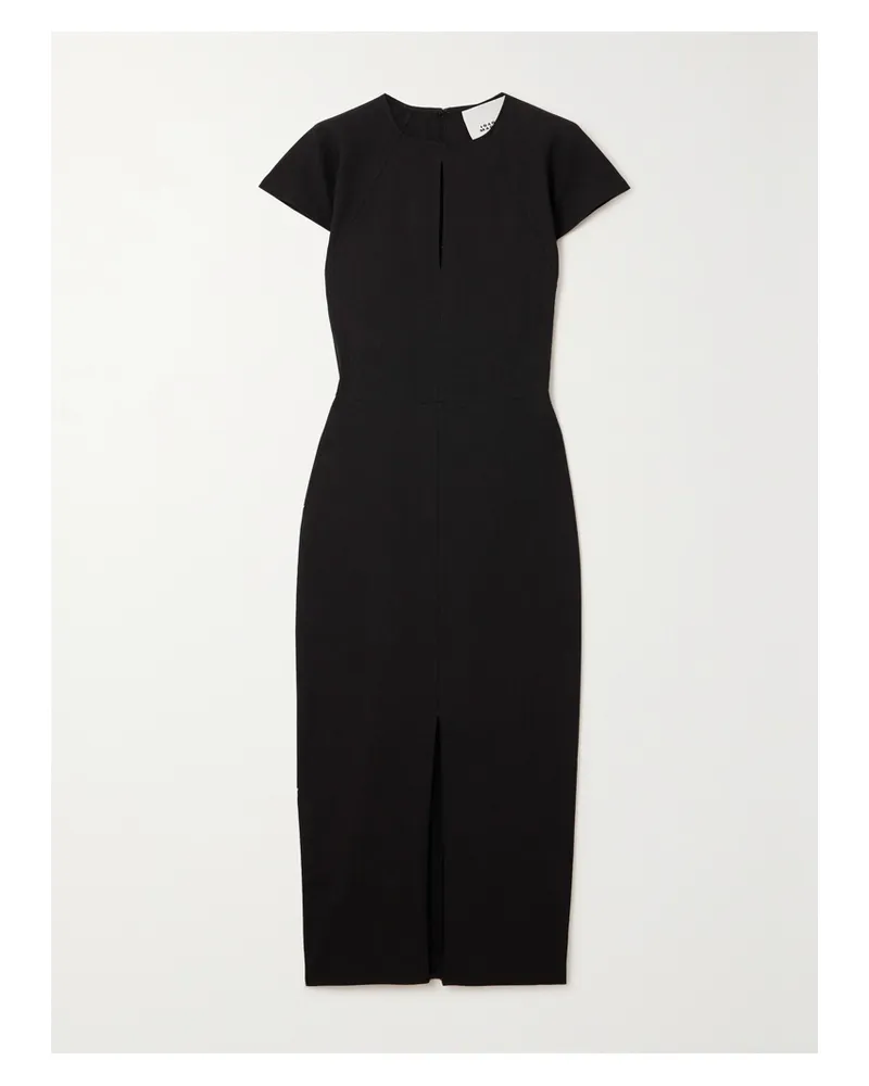 Isabel Marant Mirna Midikleid Aus Einer Hanfmischung - Schwarz Schwarz