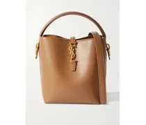 Le 37 Small Leather Bucket Bag - Brown