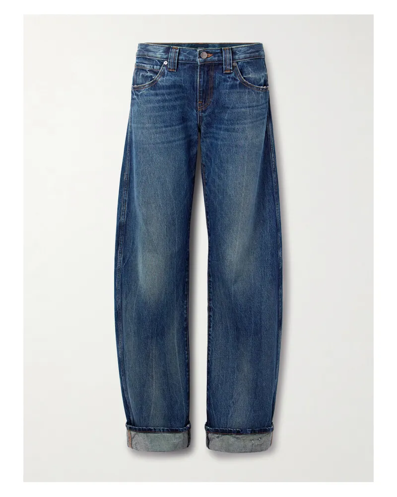 KHAITE Karo Mid-rise Barrel-leg Jeans - Blue Blue