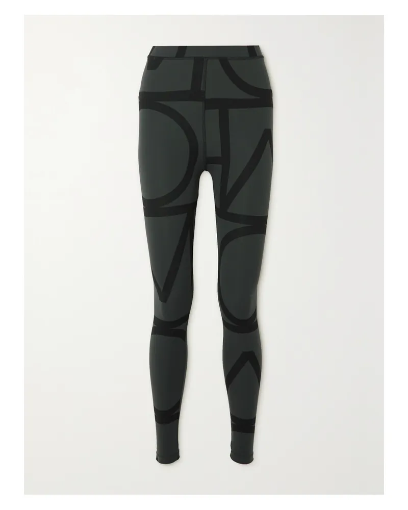 Totême Net Sustain Leggings Aus Recyceltem Stretch-jersey Mit Print - Schwarz Schwarz