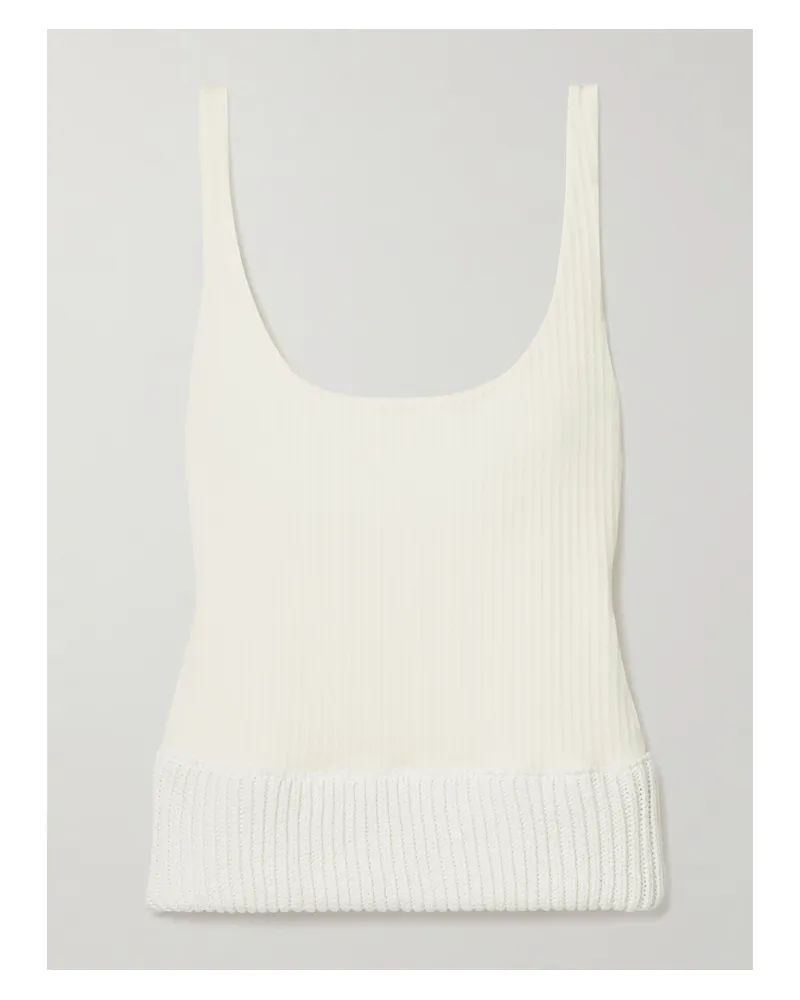 16ARLINGTON Keo Tanktop Aus Geripptem Stretch-jersey Mit Baumwollbesatz - Ecru Ecru