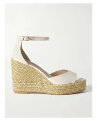 Stuart Weitzman Espadrille-wedges aus Leinen Creme