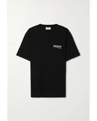 Balenciaga Oversized-t-shirt aus Baumwoll-jersey Schwarz