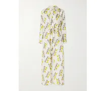 Bricolage Belted Floral-print Silk-twill Jumpsuit - Cream