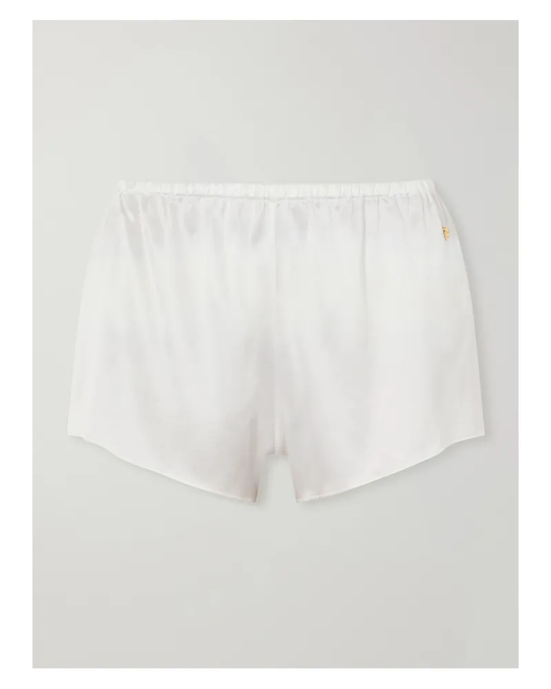 ÉTERNE Lane Silk-blend Satin Shorts - Neutrals Neutrals