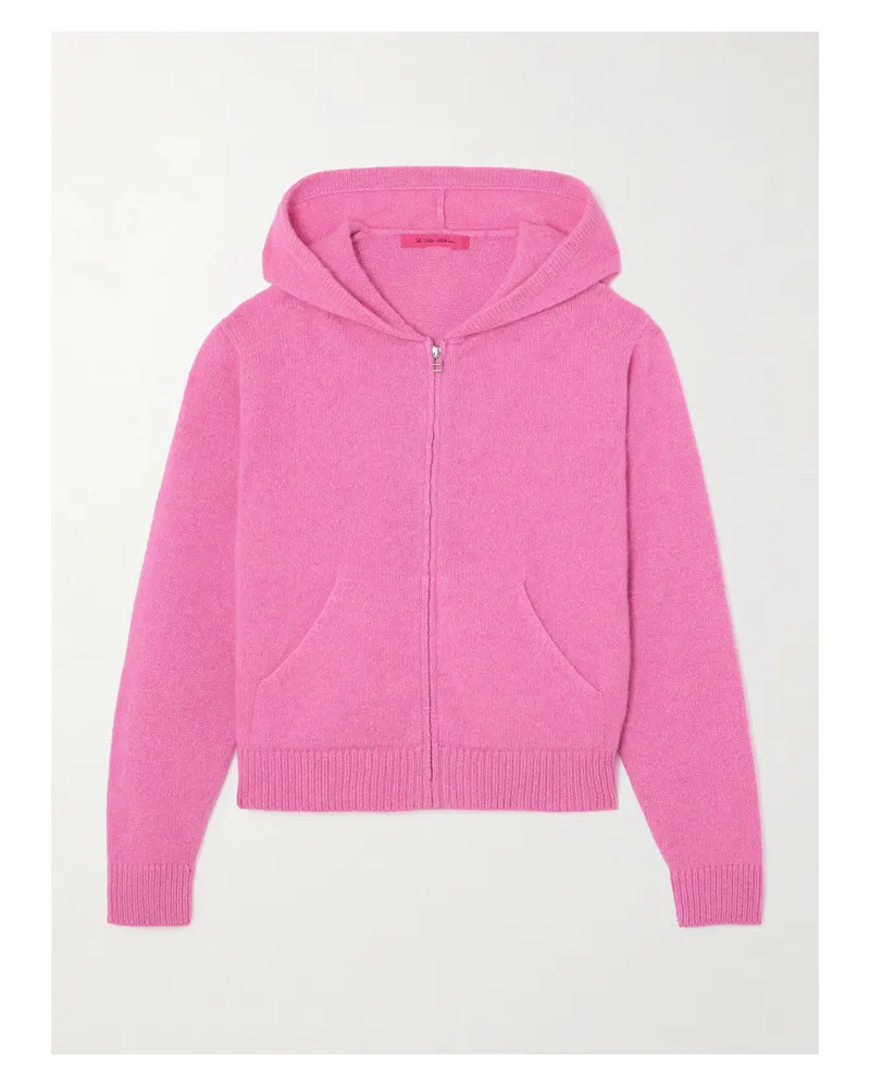 The Elder Statesman Verkürzter Kapuzenpullover aus Kaschmir Pink