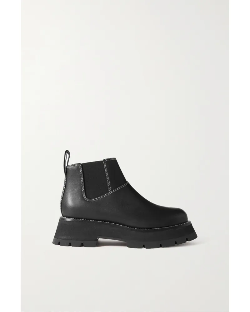 3.1 phillip lim Kate Chelsea Boots aus Leder mit Plateau Schwarz