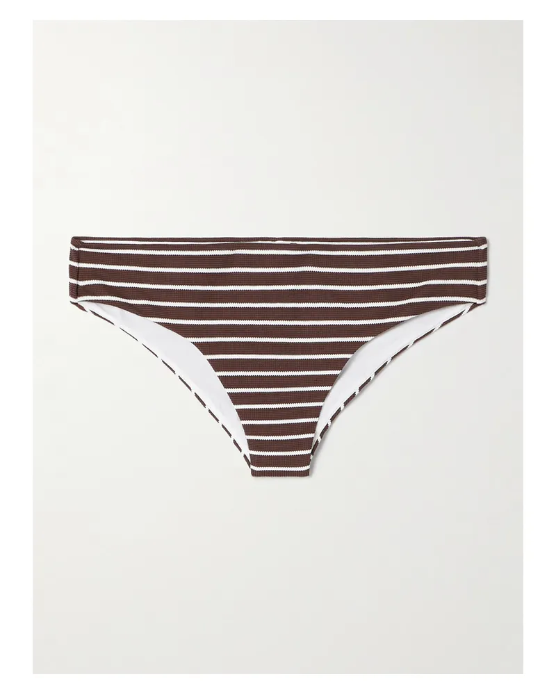 Brunello Cucinelli Bikini-höschen Aus Gestreiftem Jacquard - Braun Braun