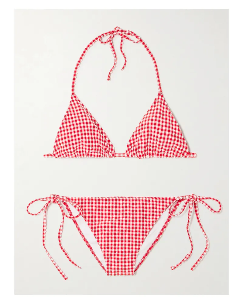 Hunza G Sabrina Bikini Aus Seersucker Mit Gingham-karo - Rot Rot