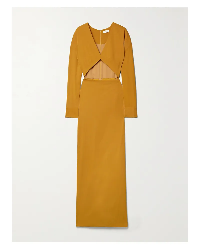 LAPOINTE Maxikleid Aus Crêpe Mit Cut-out - Gelb Gelb