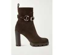Dianouchette 100 Buckled Suede Ankle Boots - Brown