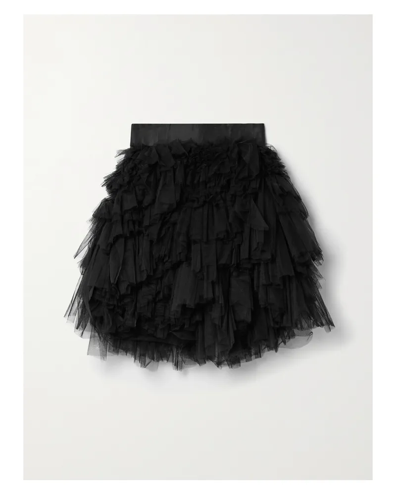Oscar de la Renta Gestufter Minirock Aus Tüll - Schwarz Schwarz