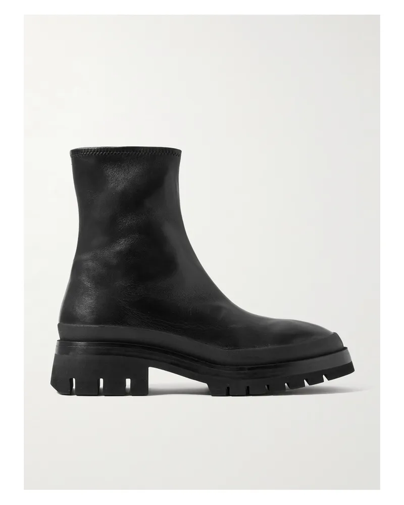 KHAITE Fallon Leather Ankle Boots - Black Black