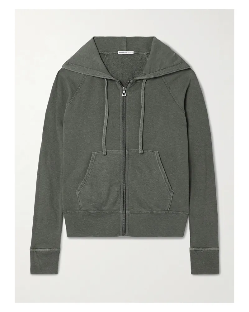 James Perse Vintage Kapuzenjacke Aus Baumwollfrottee - Grün Grün