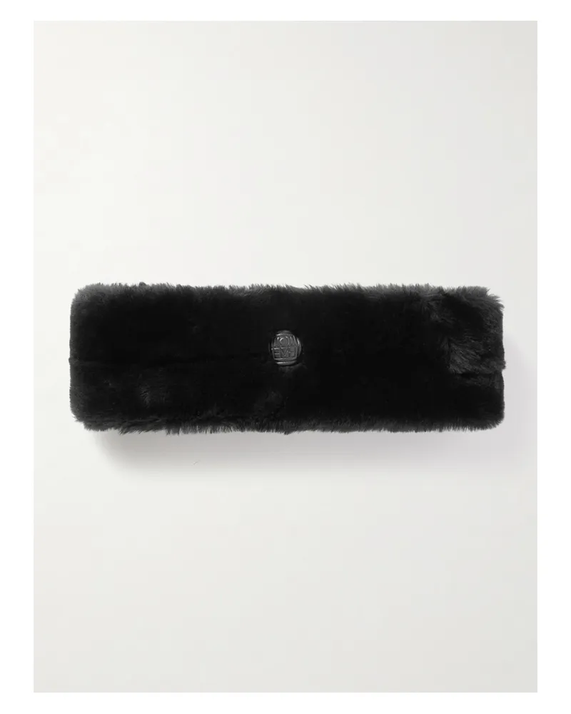 Totême Stirnband Aus Shearling Mit Lederbesatz - Schwarz Schwarz