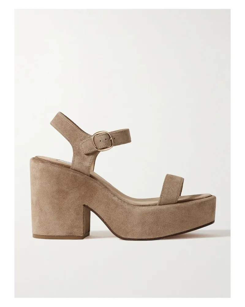 Gabriela Hearst Iman Plateausandalen Aus Veloursleder - Neutral Neutral