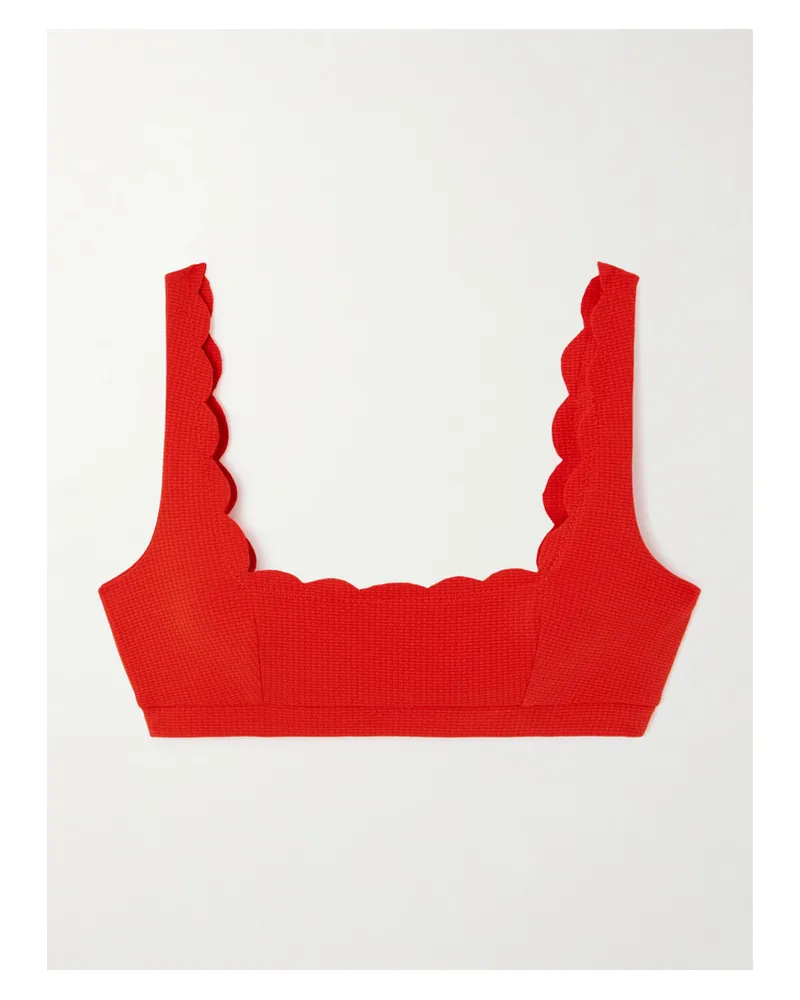 Marysia Palm Springs Bikini-oberteil Aus Seersucker Mit Wellenkanten - Rot Rot