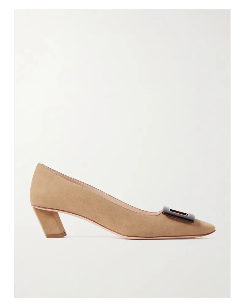 Roger Vivier Belle Vivier 45 Suede Pumps - Brown Brown