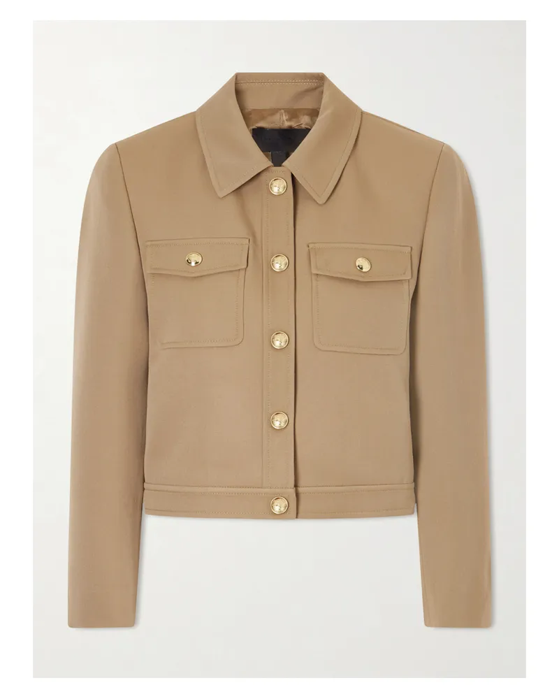 Nili Lotan Edna Cropped Wool-gabardine Jacket - Neutrals Neutrals