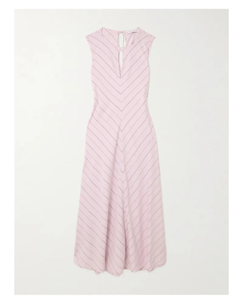 Proenza Schouler Jessi Midikleid Aus Gestreiftem Webstoff Mit Cut-outs - Pink Pink