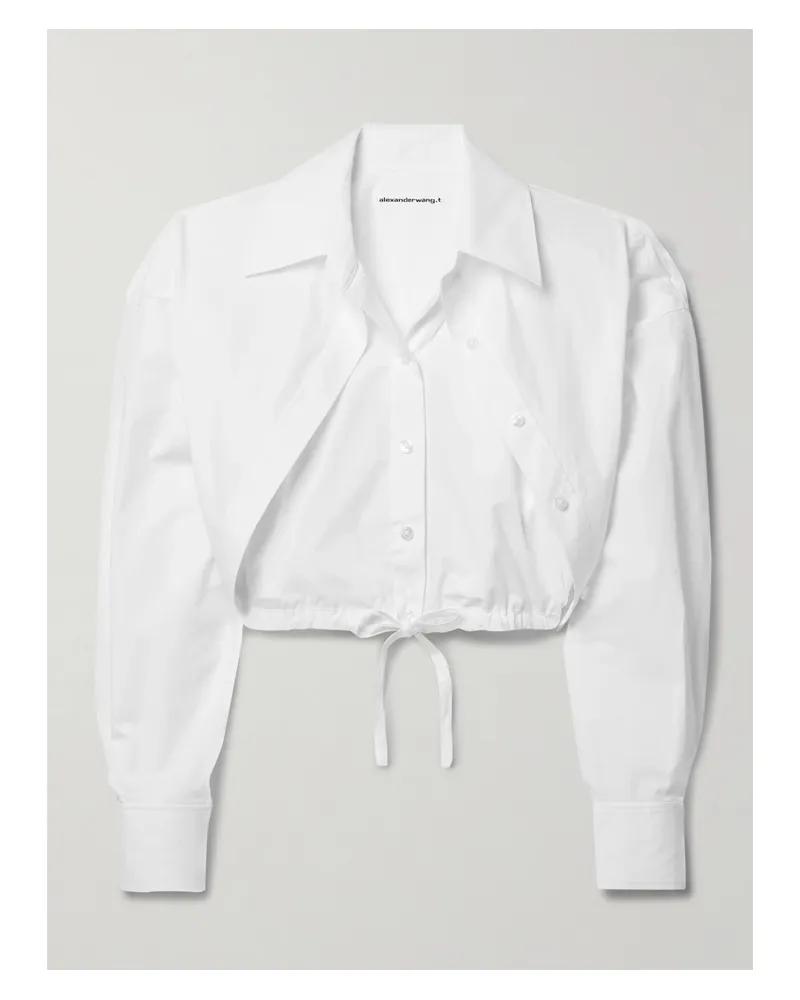 Alexander Wang Verkürztes, Mehrlagiges Hemd Aus Baumwollpopeline - Weiß Weiß