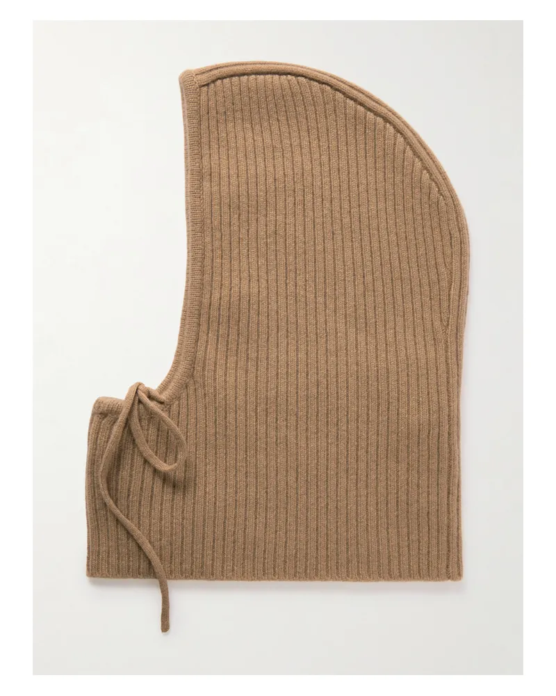 Yves Salomon Ribbed Cashmere Snood - Brown Brown