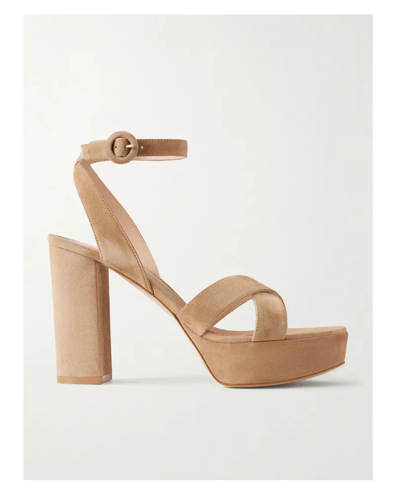 Gianvito Rossi Sabrina Suede Sandals - Brown Brown