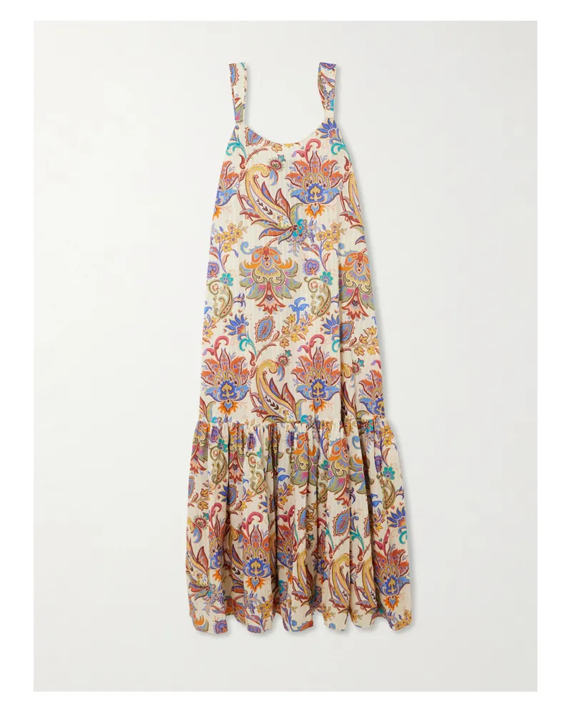 Etro Maxikleid Aus Baumwolle Mit Paisley-print - Creme Creme
