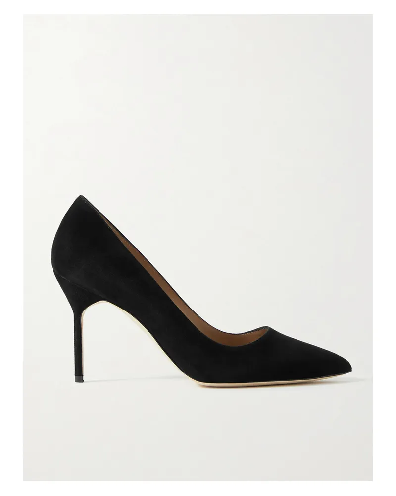 Manolo Blahnik Bb 90 Suede Pumps - Black Black