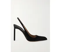 Slingback-pumps Aus Satin - Schwarz
