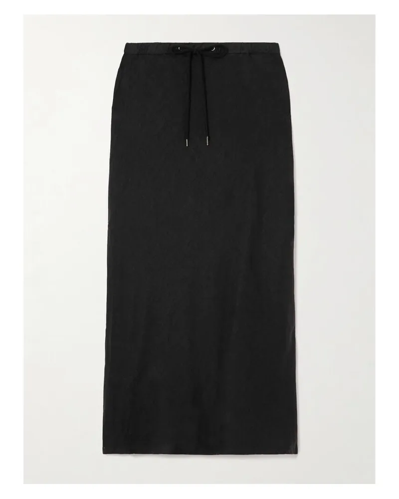 James Perse Surfside Asymmetrischer Rock Aus Leinen - Schwarz Schwarz
