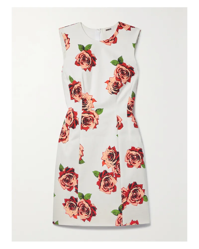 Adam Lippes Minikleid Aus Twill Aus Einer Baumwollmischung Mit Blumenprint - Weiß Weiß