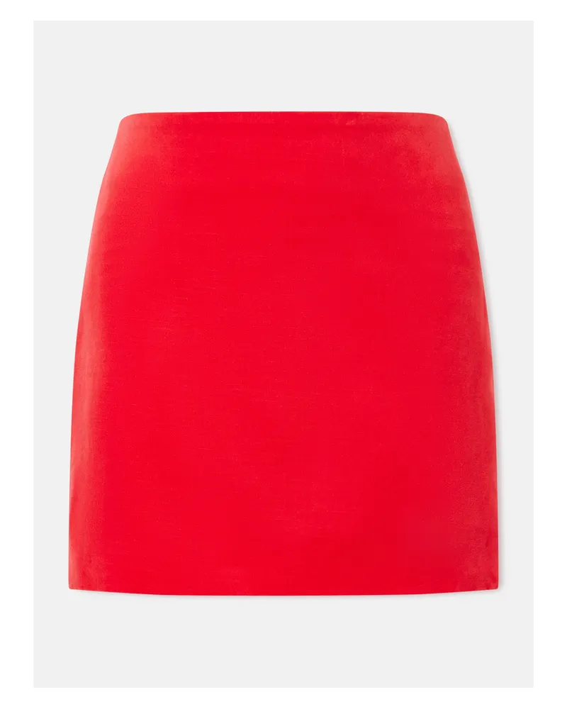 Blazé Milano Coci Cotton And Linen-velvet Mini Skirt - Red Red