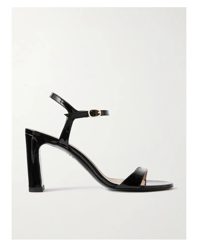 Stuart Weitzman Babette Patent-leather Sandals - Black Black