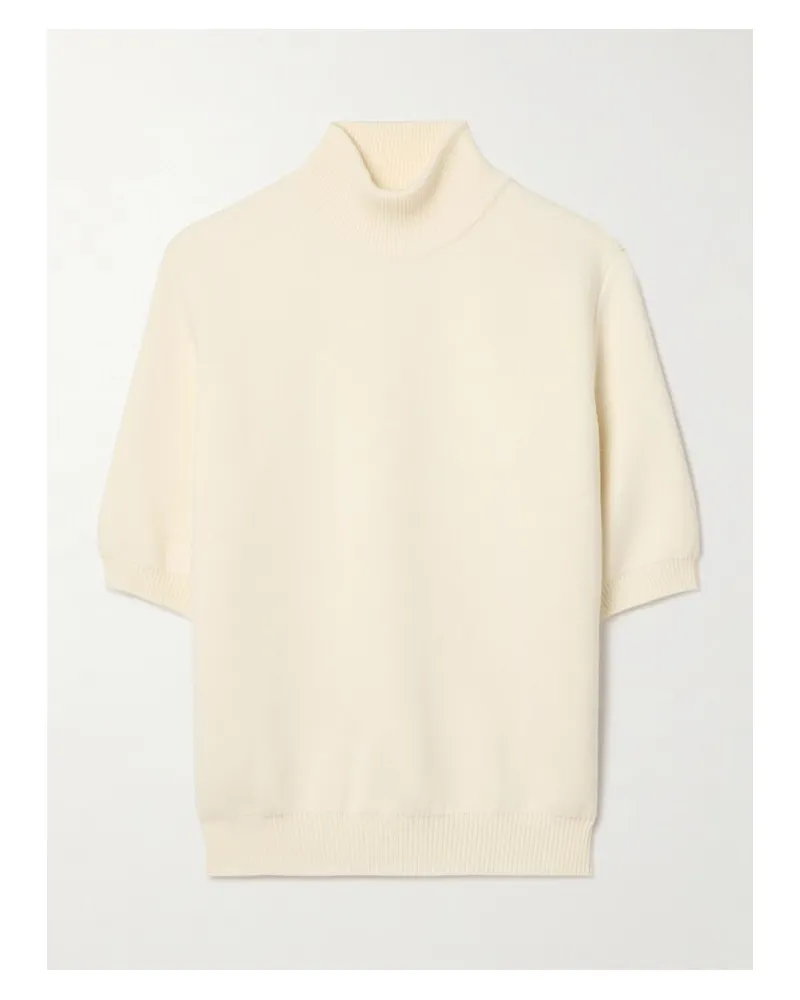 KHAITE Marco Stehkragenpullover Aus Einer Wollmischung - Elfenbein Elfenbein