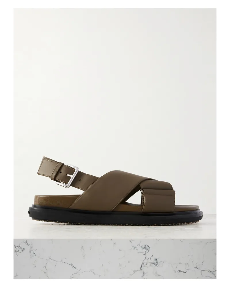 Marni Slingback-sandalen Aus Leder - Grün Grün