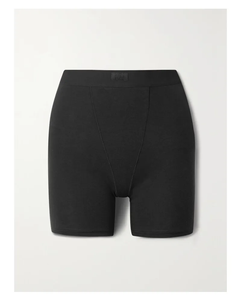 SKIMS Boyfriend Boxer – Onyx – Shorts Aus Jersey Aus Einer Modal-baumwollmischung Mit Stretch-anteil - Schwarz Schwarz