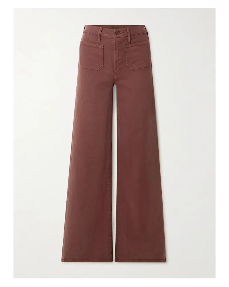Mother The Patch Pocket Undercover Sneak Hoch Sitzende Jeans Mit Weitem Bein - Metallic Metallic