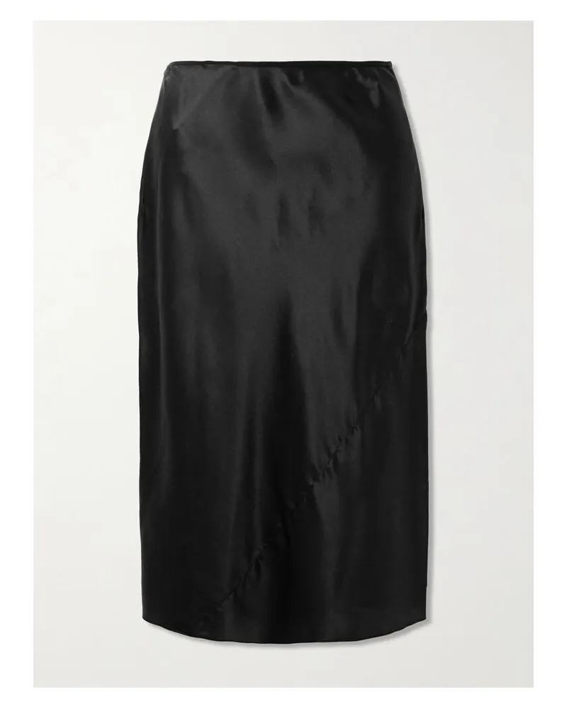 Dries van Noten Rock Aus Stretch-seidensatin - Schwarz Schwarz