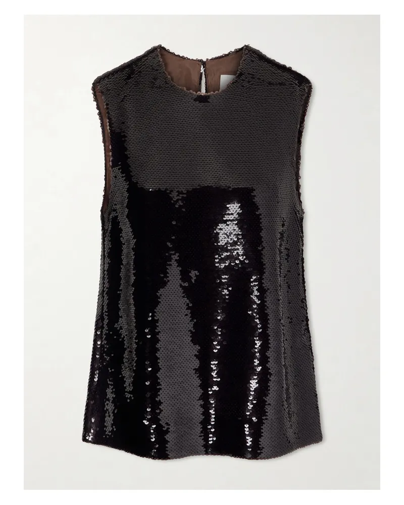 Esse Studios Luminessa Sequined Satin Top - Brown Brown