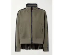 Pleated Tech-jersey Blouson Jacket - Green