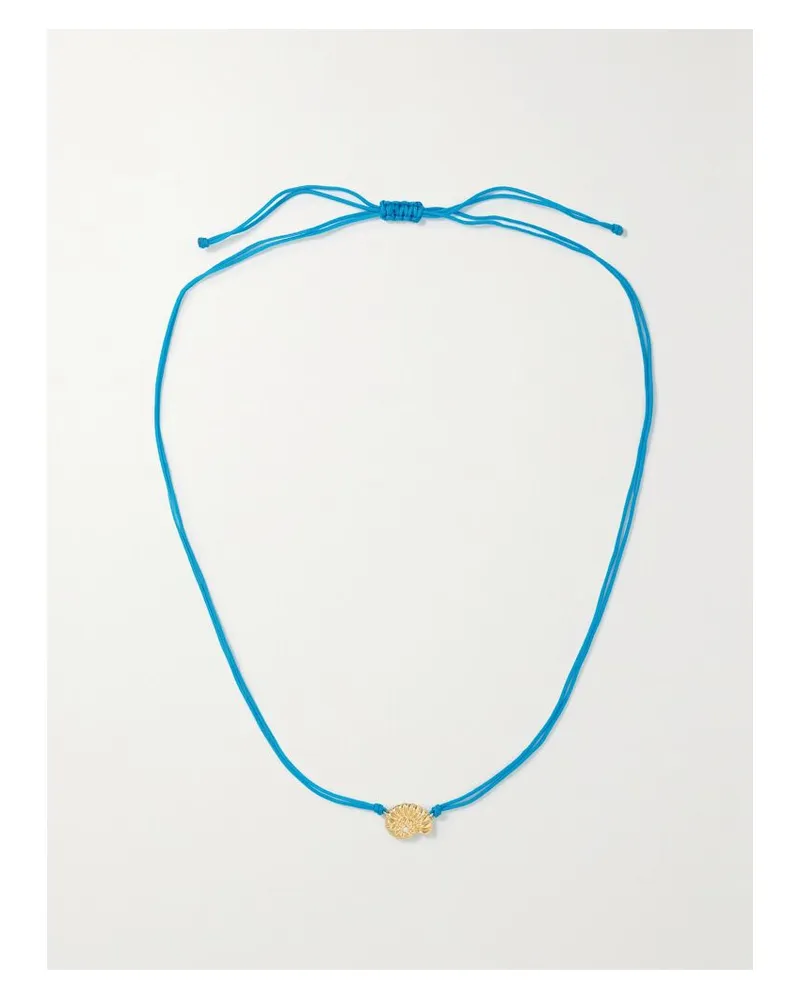 Yvonne Léon Kette Aus Baumwolle Mit Details Aus 9 Karat Gold Und Diamanten - Blau Blau