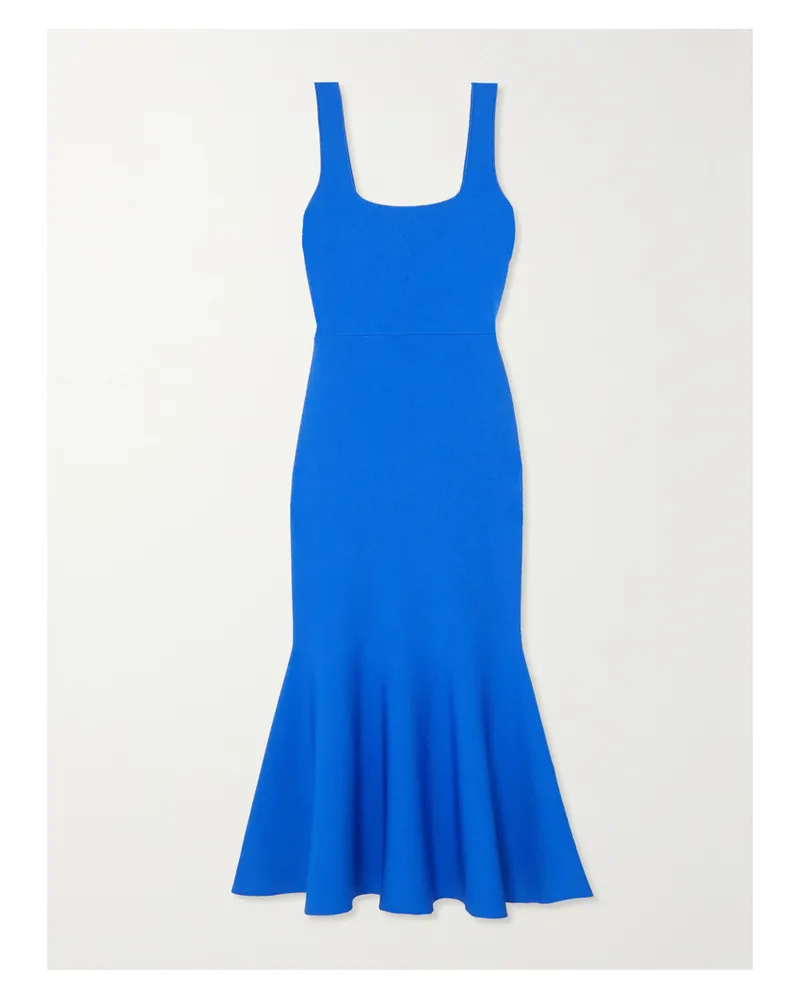 Roland Mouret Midikleid Aus Stretch-strick - Blau Blau