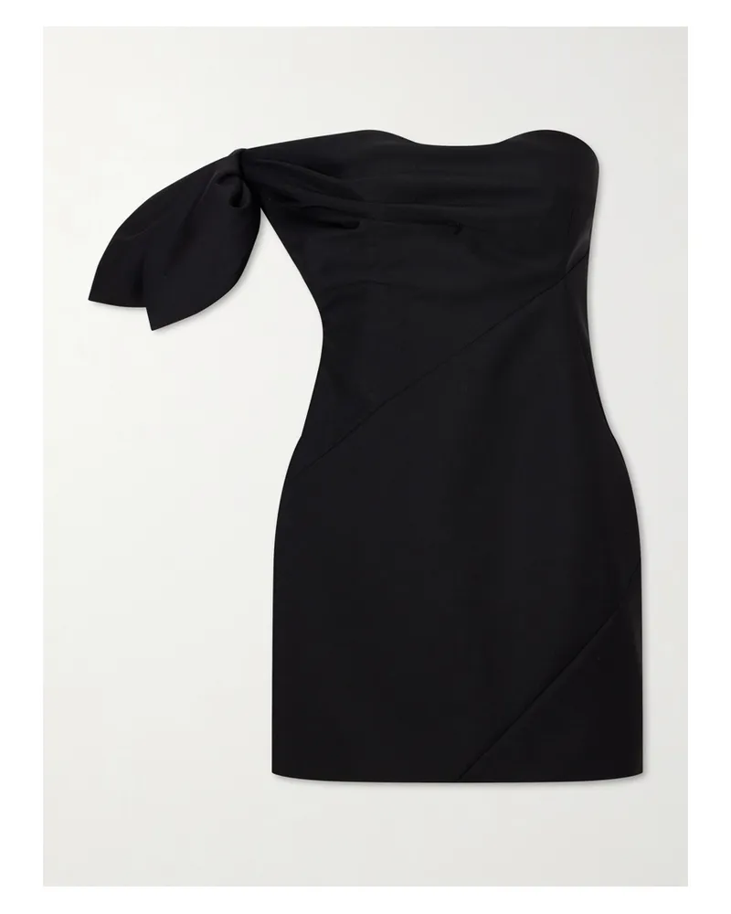 Givenchy Bow-detailed Wool And Mohair-blend Mini Dress - Black Black