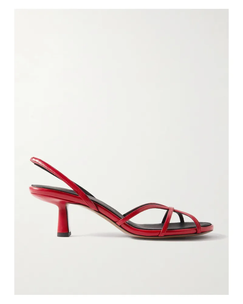 NEOUS Ibor Leather Slingback Sandals - Red Red